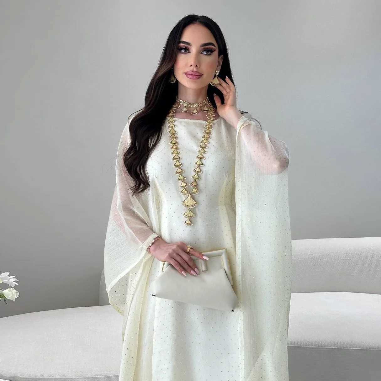 Morocco Dubai Diamonds Abayas for Women Muslim Modest Dress Batwing Slve Kaftan Jalabiya Ka Eid Djellaba Caftan Robe Arab X250514