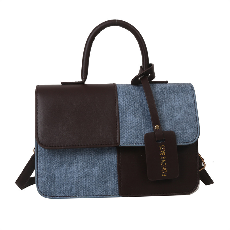 Free Delivery Designer Bag This Year's Popular Fashion Splicing Texture Hand 2025 Summer Commuting Foreign Style One Shoulder Crossbody Small Squ
