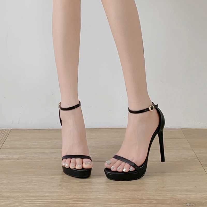 Summer High Heels Women Sandals Platform One Strap Buckle Elegant Wedding Banquet Shoes W250514