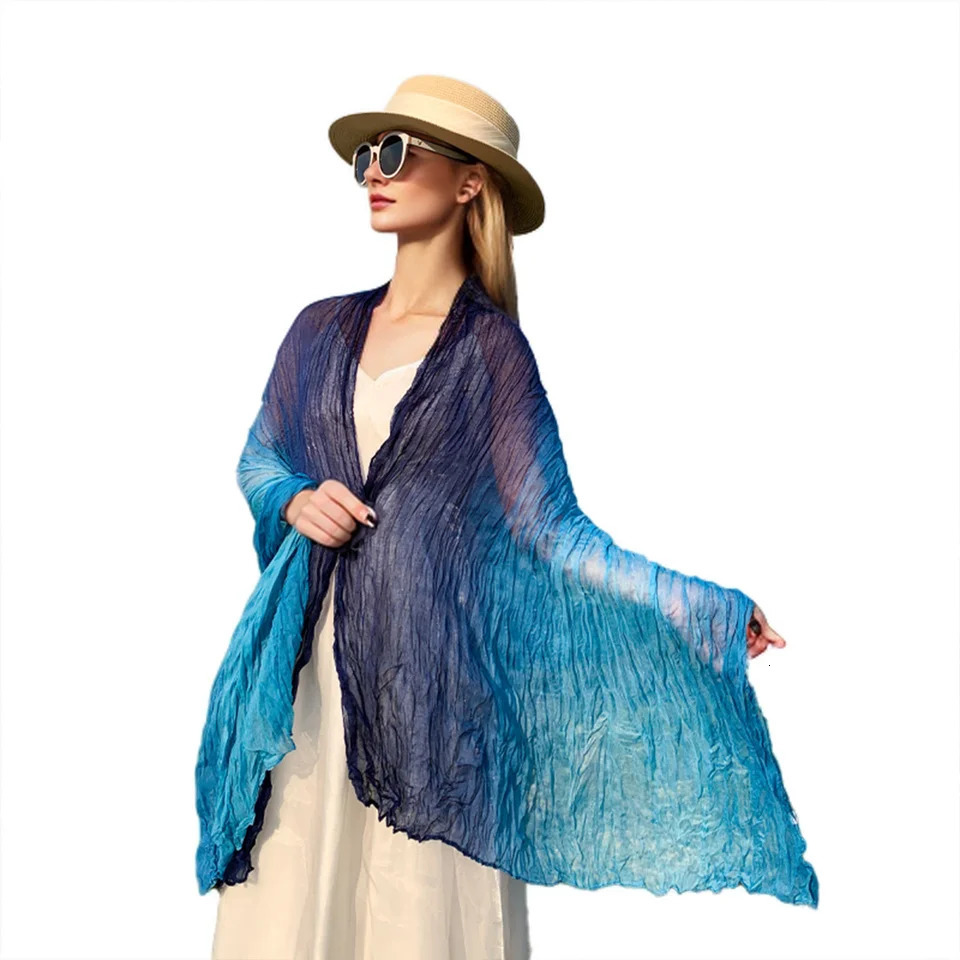 Womens gradient color linen scarf for travel fashionable versatile casual windproof sand proof headscarf womens shawl 250514