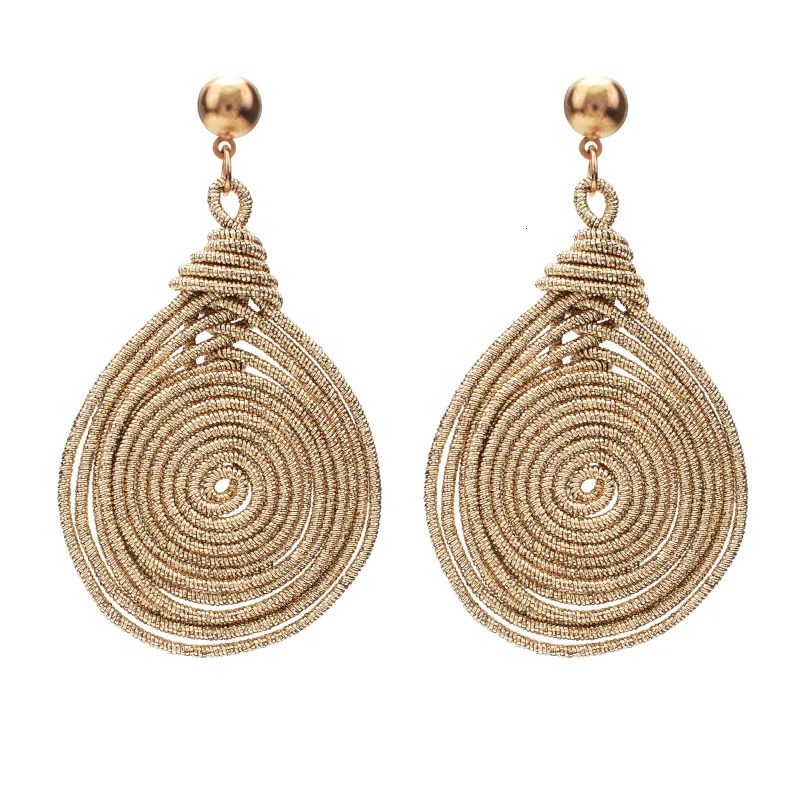 MANILAI Bohemian Alloy Spiral Round Statement Earrings Womens Vintage Metal Drop Dangle Earrings Fashion Handmade Jewelry 250513