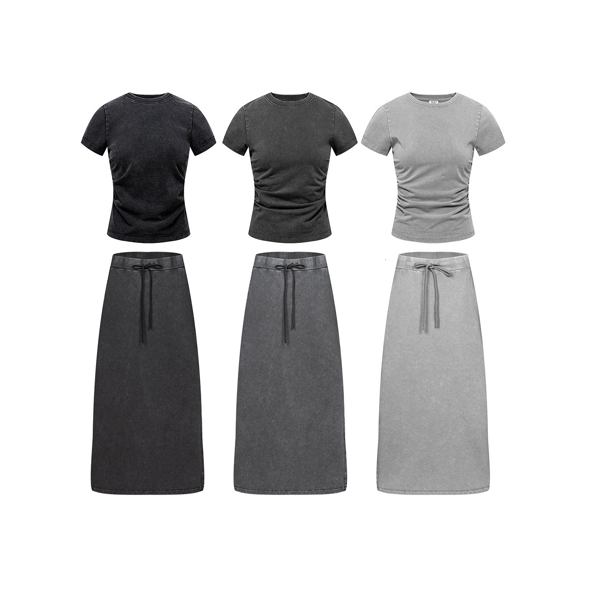 BE Womens Wear | 2025 Summer Heavy Industry Ribbon Splicing T-shirt Straight Tube Skirt Temperament Set for Womens Luxury