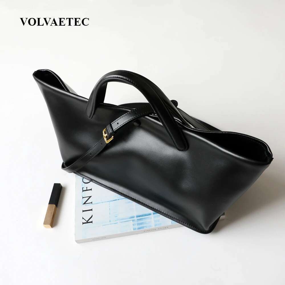VOAETEC New Leather French Minimalist Niche Premium Sense Casual Versatile Large Capacity Commuter Messenger Tote Bag