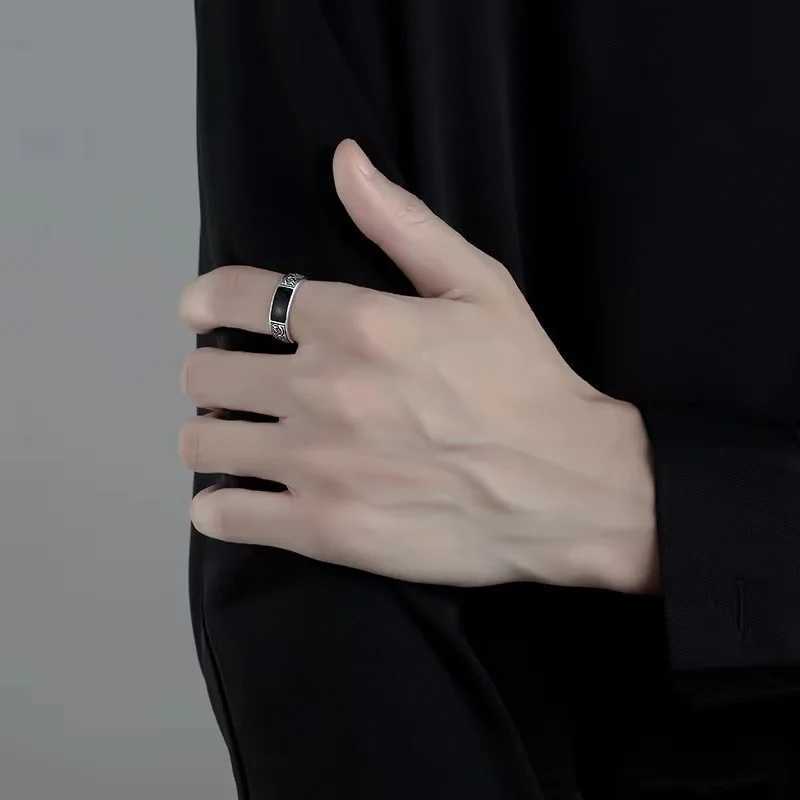 925 Sterling Silver Mens Ring High Quality Luxury black Gem For Men Wedding Fine Jewelry Accories Party GiftsXJ250514