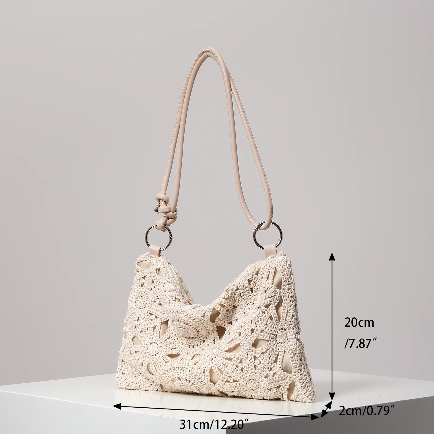Pattern Hollow Knitting Shoulder Tote Bags for Ladies Boho Beach Women Holiday Outfits Steaw Purse Random 250514
