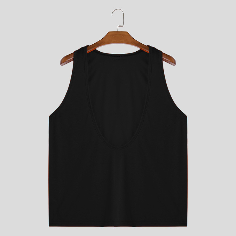 Men's T Shirts Summer men's big V-neck T-shirt solid color thin casual sweatshirt sleeveless breathable camisole sports vest