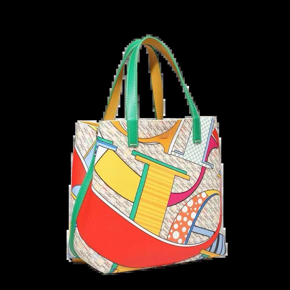 New Unique Large Capacity Women's Bucket Shoulder Bag Classic Retro Exquisite Print Style Multi Purpose