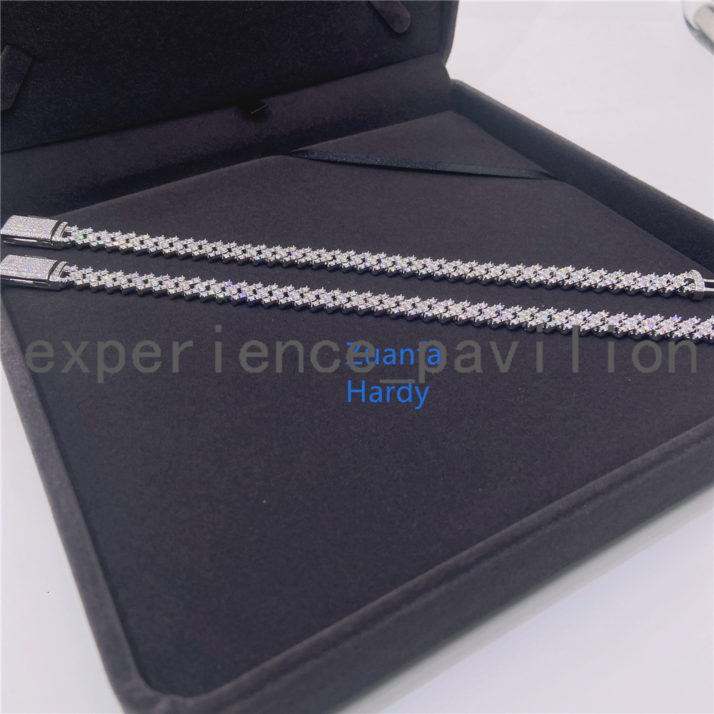 Wholesale Price 8mm Hip Hop Cuban Bracelet Luxury Custom Jewelry Iced Out Diamond Moissanite Cuban Link Bracelet
