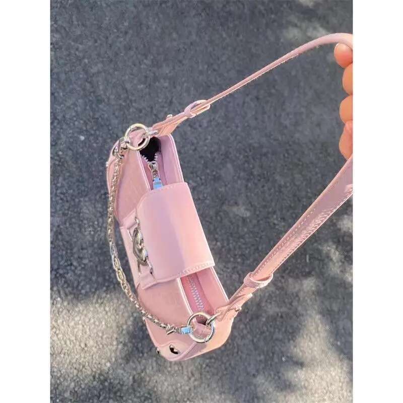 JIAERDI Hot Grils Y2k Handbag Women Vintage Sweet Cool Heart Chain Pink Underarm Female Fairycore Aesthetic Shoulder Bag New