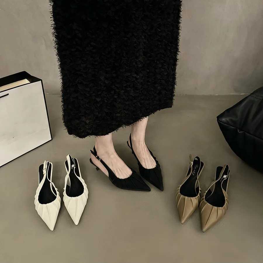 Bailamos Brand New Women Sandal Shoes Fashion Point Toe Ladies Elegant Slingback Sandals With Heel Dress Pumps Shoes Women W250514