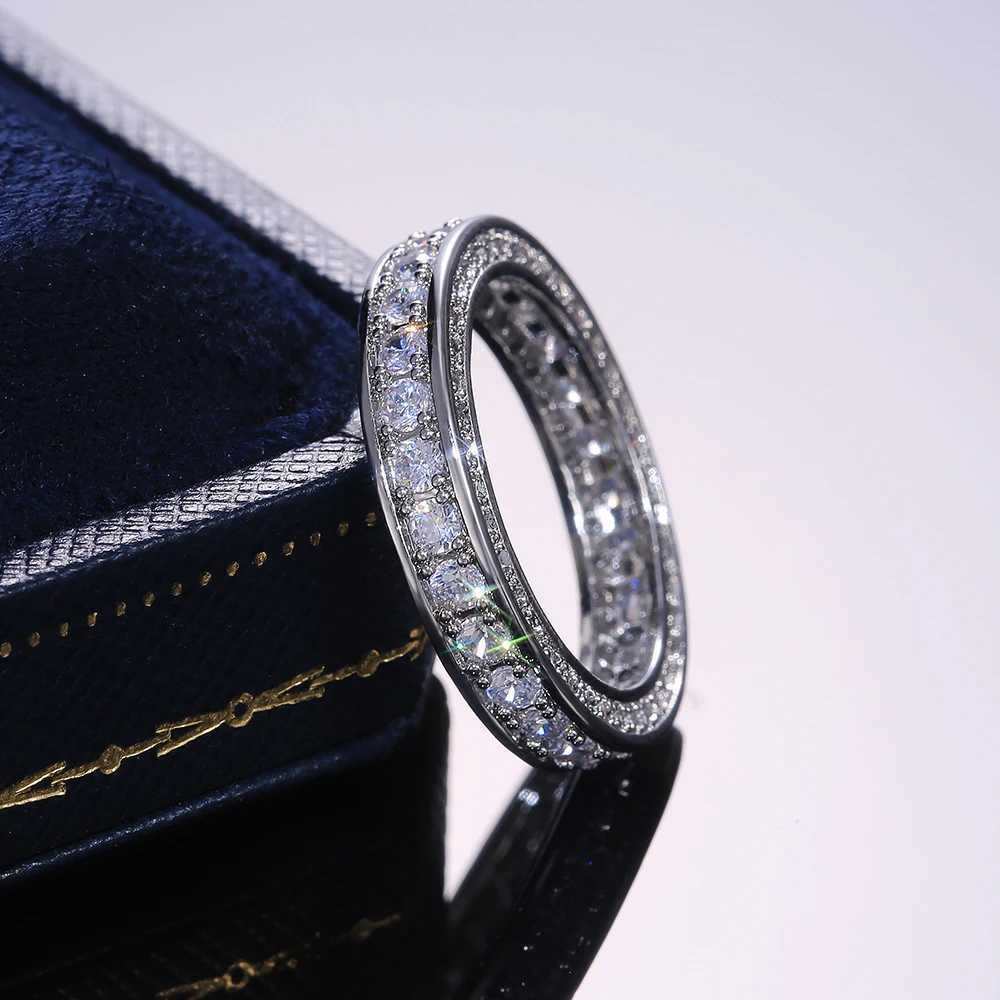 Handmade Promise Diamond ring 100% Real S925 Sterling Silver Engagement wedding band rings for women Bridal Finger JewelryXJ250514