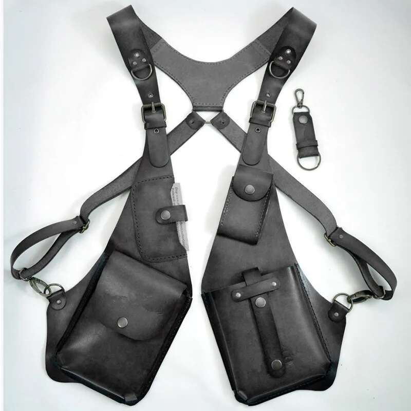 Medieval Leather Harness Holster Hidden Anti-theft Wallet Motorcycle Style Phone Pouch Viking Cosplay Festival Bag Men Women