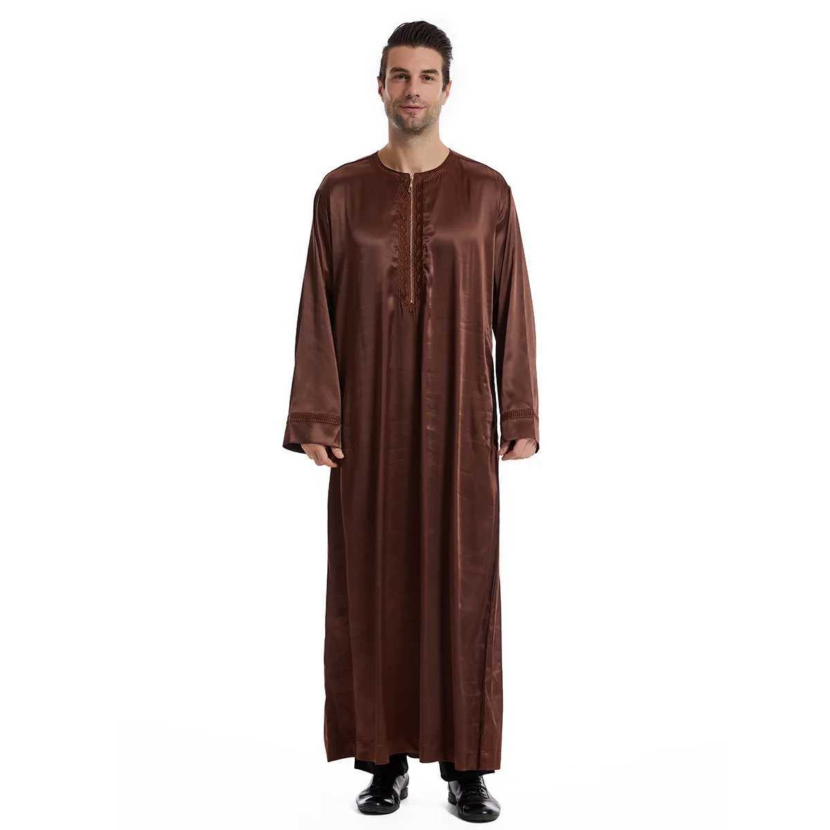 Eid Muslim Men Jubba Thobe Mens Long Dress Islamic Eid 2025 Ramadan Long Robe Saudi Musulman Abaya Caftan Dubai Arab Dresses X250514