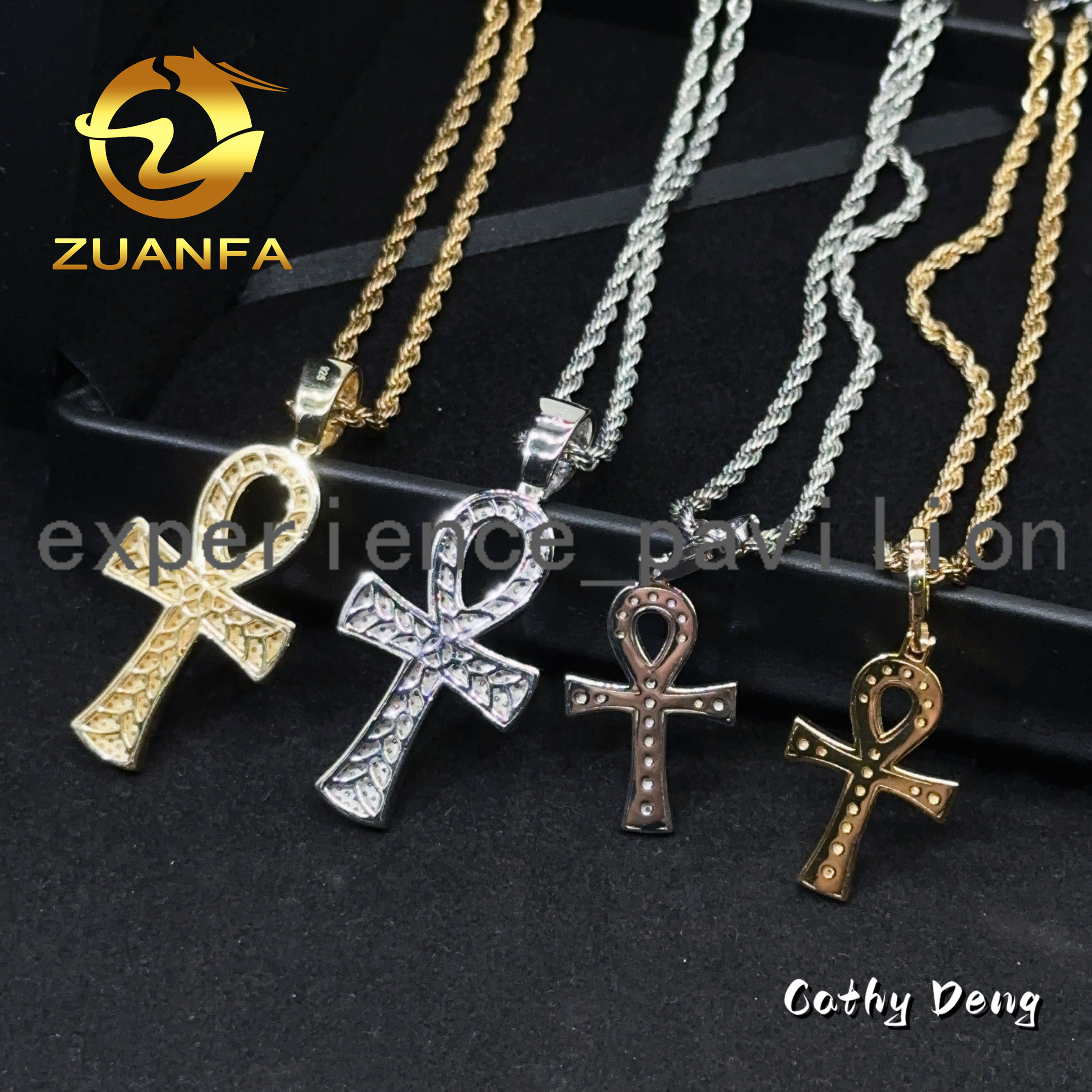 48h Shipping Hip Hop Jewelry Cross Moissanite Pendant Men 925 Silver Iced Out Pendant Pass Diamond Tester Stainless Steel Chain