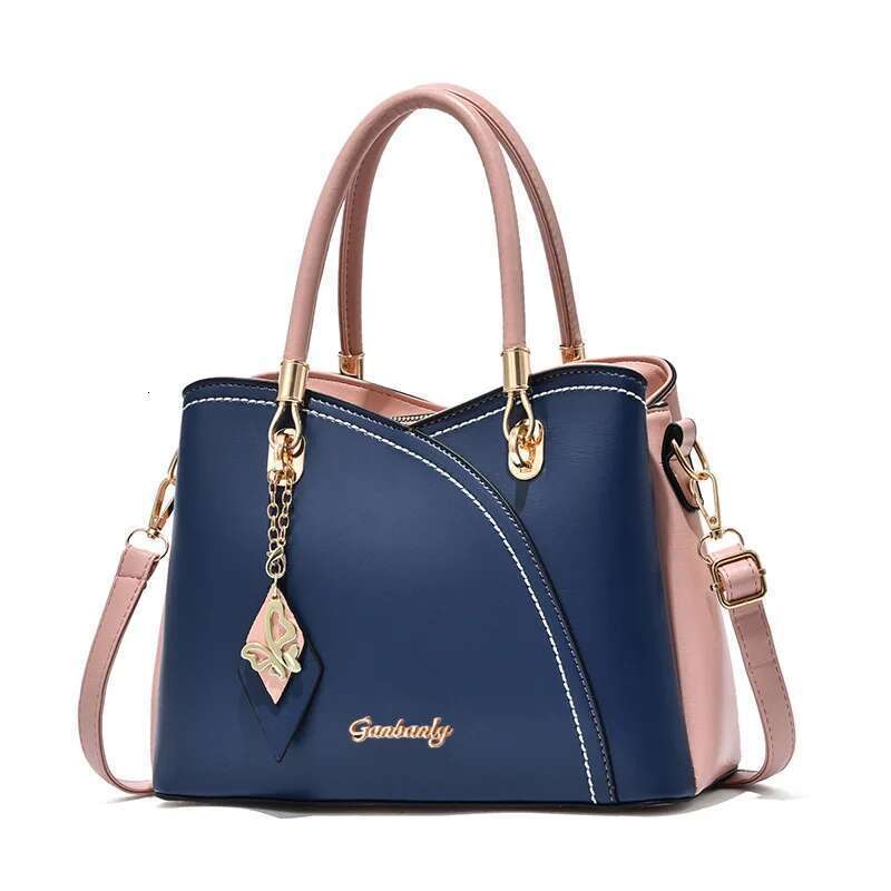 Fashion Handbag Large Capacity Plaid Contrast Color Middle-aged Women's One Shoulder Crossbody Bag
