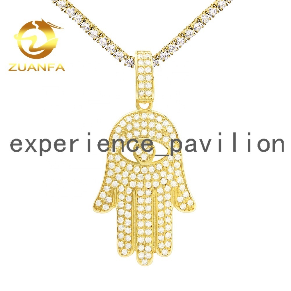 Wholesale Price RTS Silver Pendants Custom Hip Hop Iced Out Lab Diamond Vvs Moissanite Fine Jewelry Hand Pendant