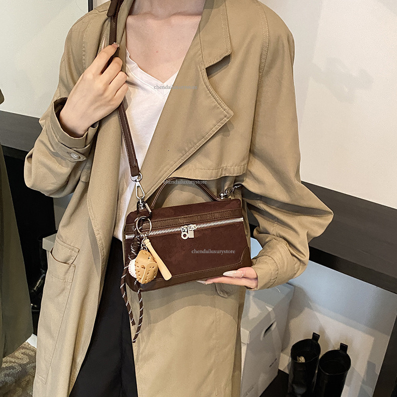 Free Shipping Designer Women's Bag Hand-held Small Square Bag New Fashion Matte Contrasting Color Practical Shoulder Bag Daily Versatile Makeup B