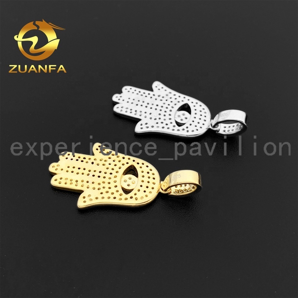 Wholesale Price RTS Silver Pendants Custom Hip Hop Iced Out Lab Diamond Vvs Moissanite Fine Jewelry Hand Pendant
