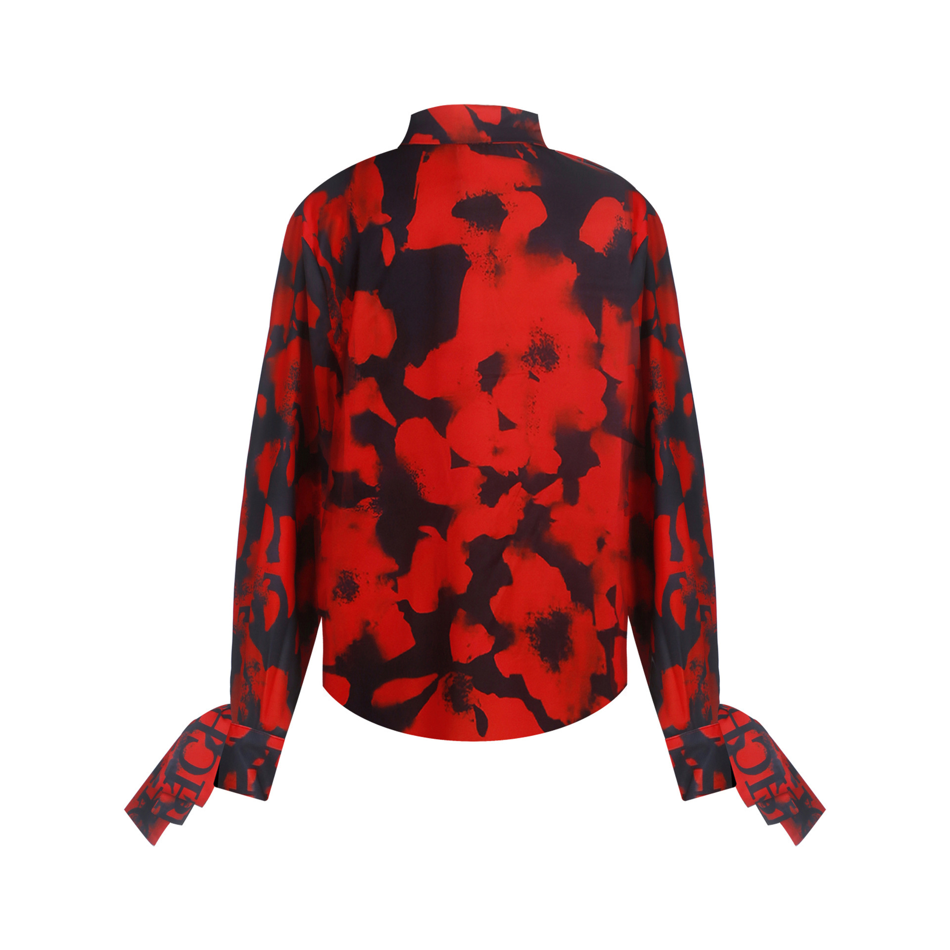 CHCH patterned polo collar button down shirt temperament commuting women's top