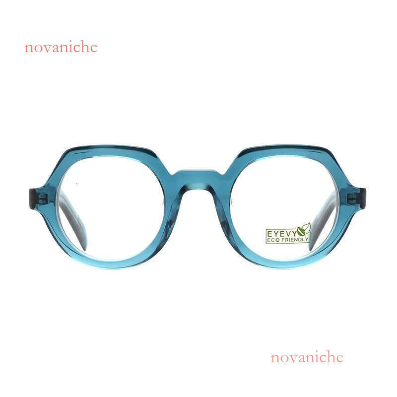 Newly arrived logo for both men and women, biodegradable circular sloping bio ecological acetate fiber optical frame