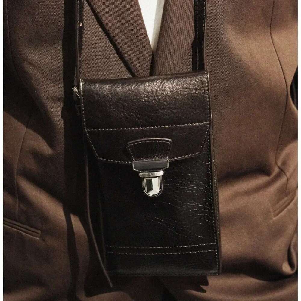 LEM New Gear Mobile Phone First Layer Cowhide Shoulder Backpack Card Messenger Brand Designer Bag