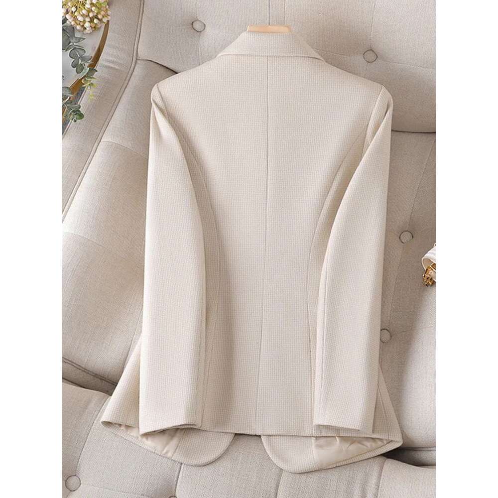 XFPV Women's Apricot Woolen Temperament Casual Thickened Slim Single Button Blazer Coat Fashion New Winter Autumn 2025 SM8557