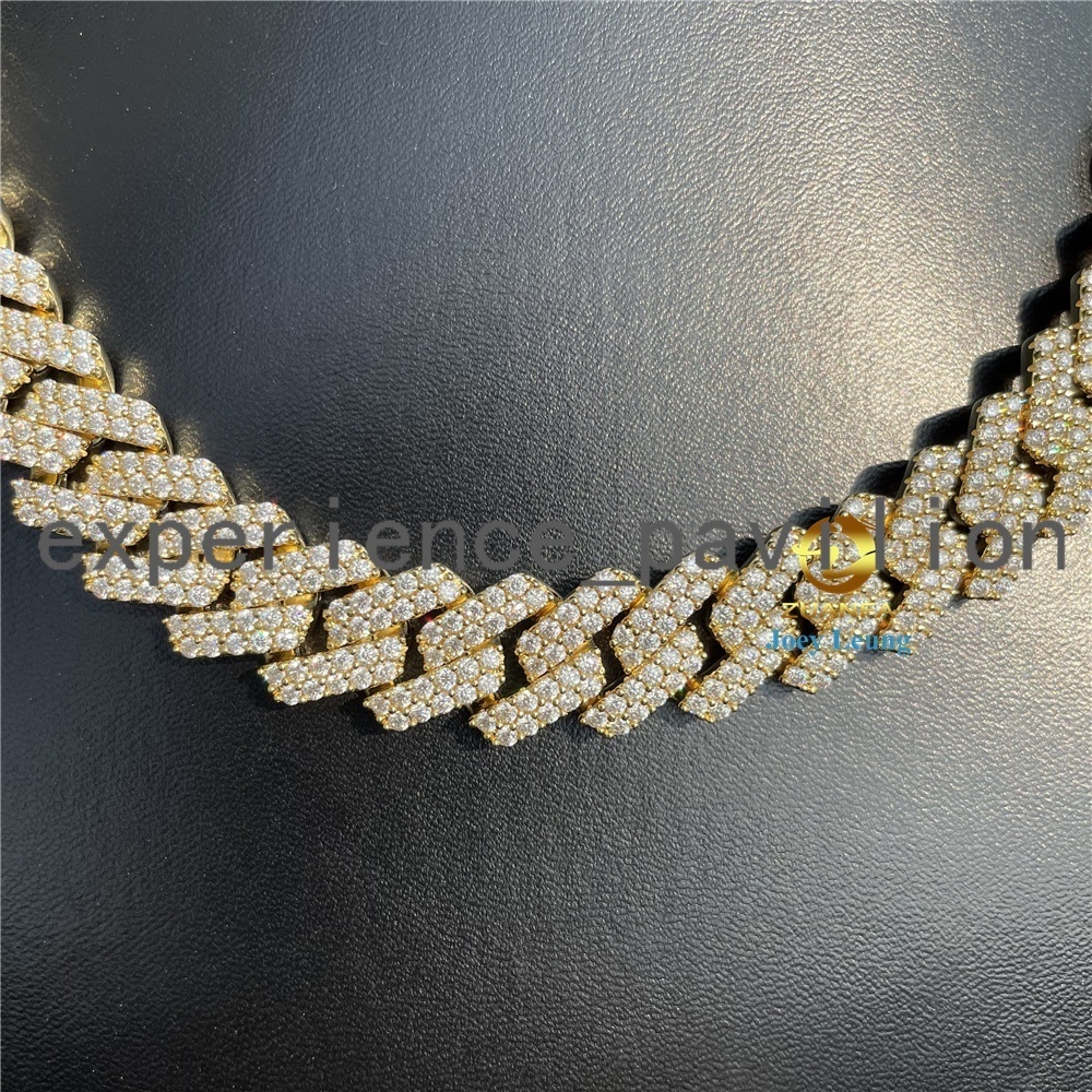 Pass Diamond Tester S925 Mens Initial Necklace VVS Moissanite Diamond Hip Hop Jewelry Fully Iced Out Miami Cuban Link Chain