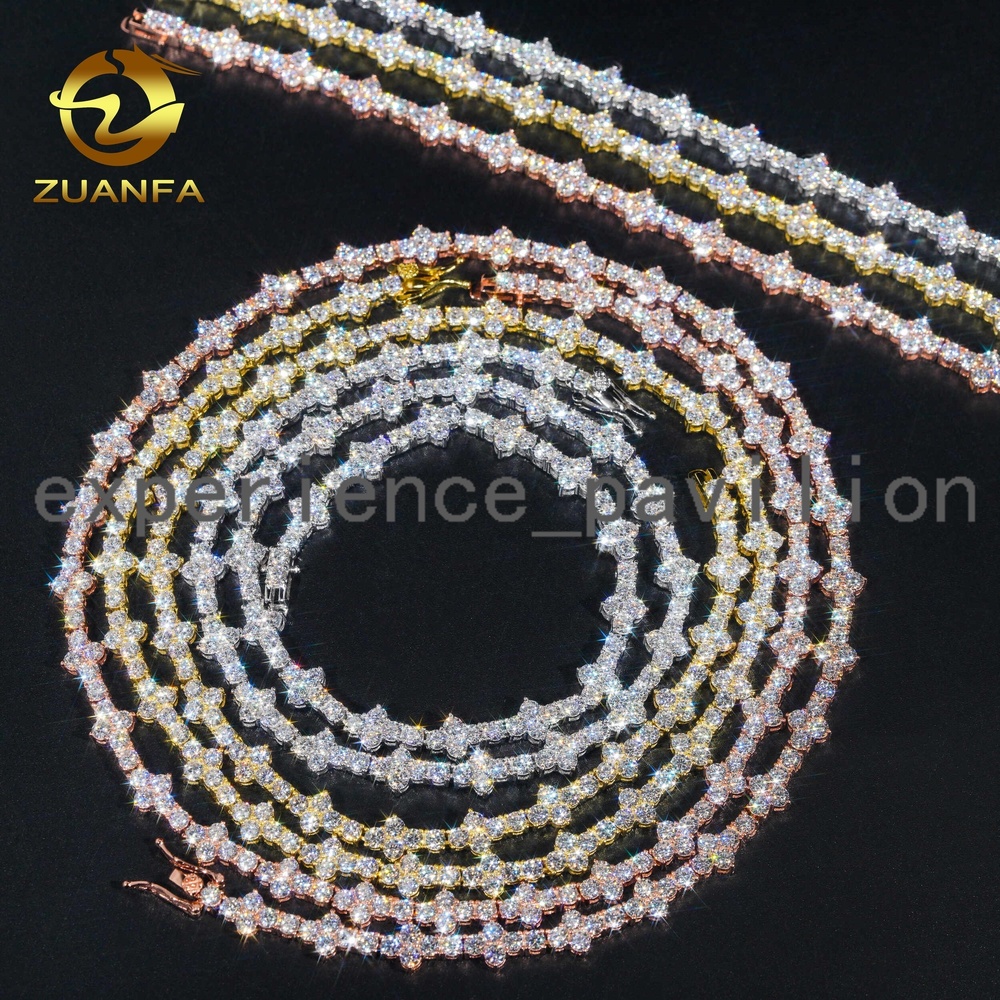 Cross Moissanite Bracelet 925 Sterling Silver VVS Moissanite Diamond Iced Out Tennis Cuban Chain Necklace Wholesale Fine Jewelry