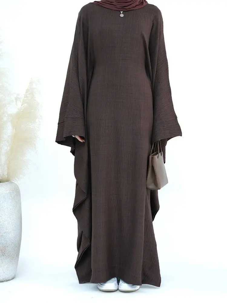Ramadan Eid Dubai Linen Khimar Abaya Damen Muslim Maxi Dress Ka Kaftan Abayas For Women Caftan Robe Femme Musulmane Vestidos X250514
