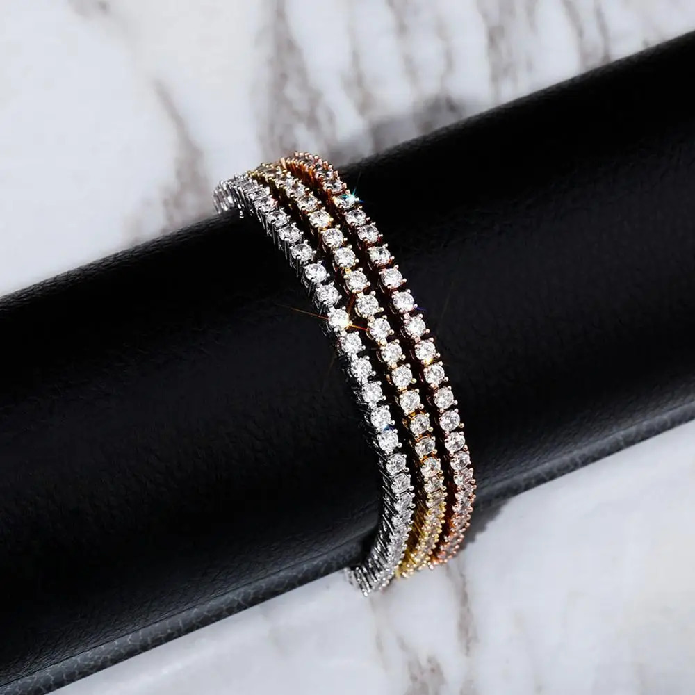 TOPGRILLZ Women Anklet 3mm Row Tennis Cubic Zirconia Anklet Choker Hip Hop Fashion Charm Jewelry For Gift Can Adjustable 250513