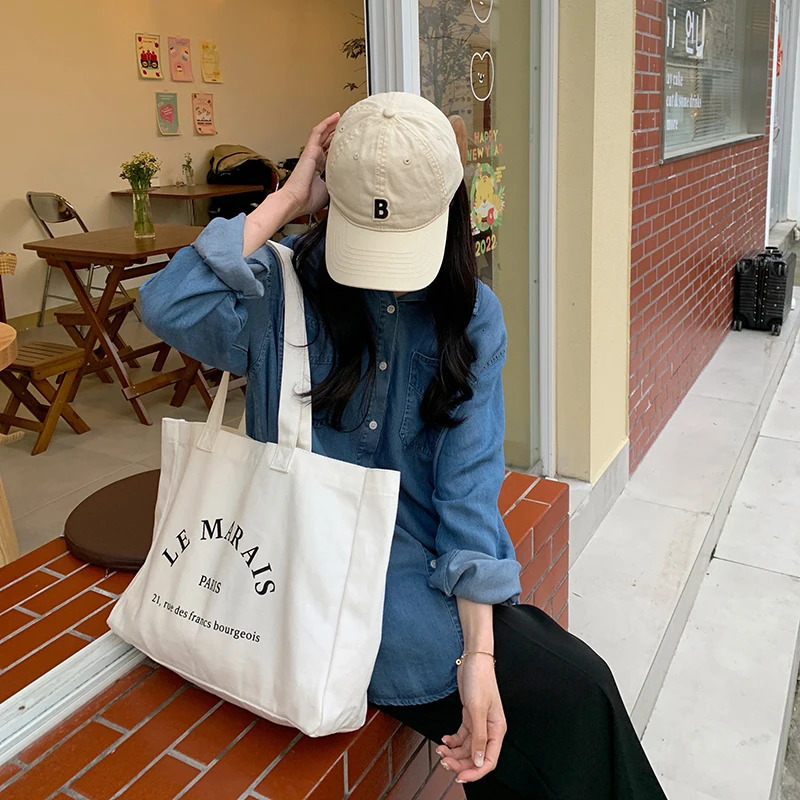Wholesale Custom Printed 100pcs Cotton Canvas Bags with Wide Handles Reusable Tote Grocery Shopping Bag Big Capacity 250514