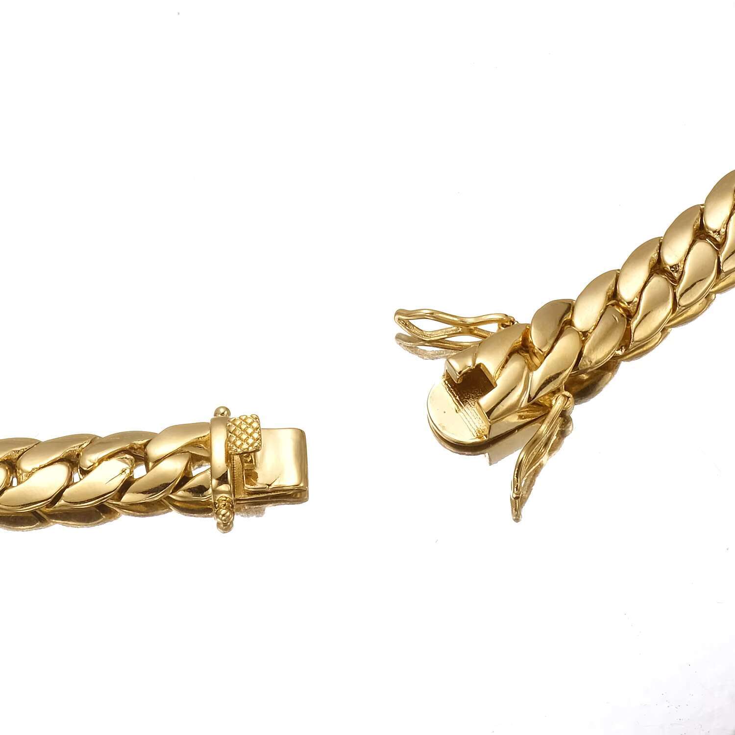18K Gold Cuban Chain Necklace with Zircon Mens Short Collarbone Riding Crop Bracelet Popular in European American Chain Stores