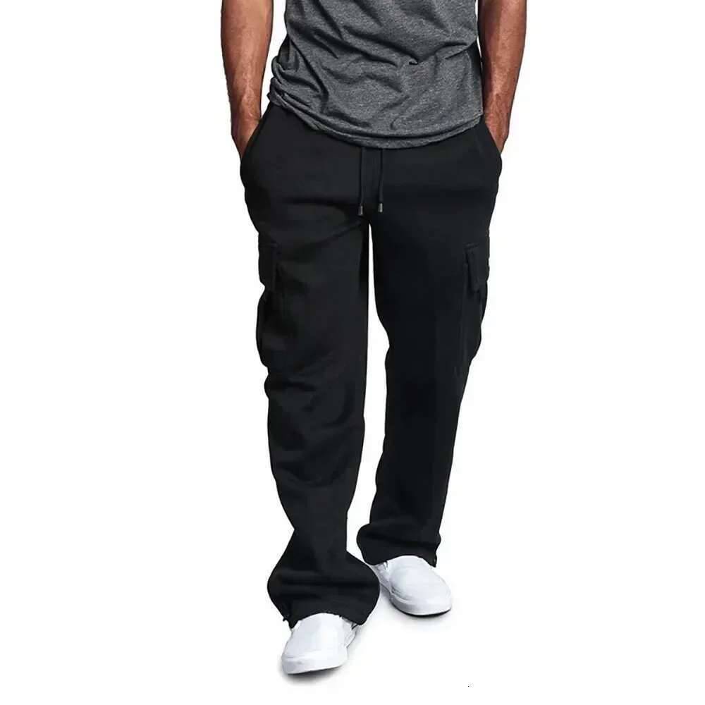 Men's Sweatpants Autumn Long Loose Sport Fit Jogging Overalls Joggers Sweat Pocket Pants Cargo Trousers Streetwear