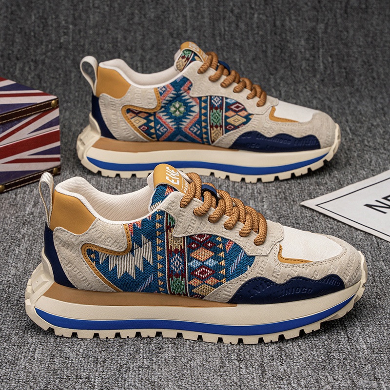 2025 Summer Free Shipping Men Shoes Fashion New Designer Printed Embroidery Trendy Casual Sports Shoes Black Blue Beige Size 39-44