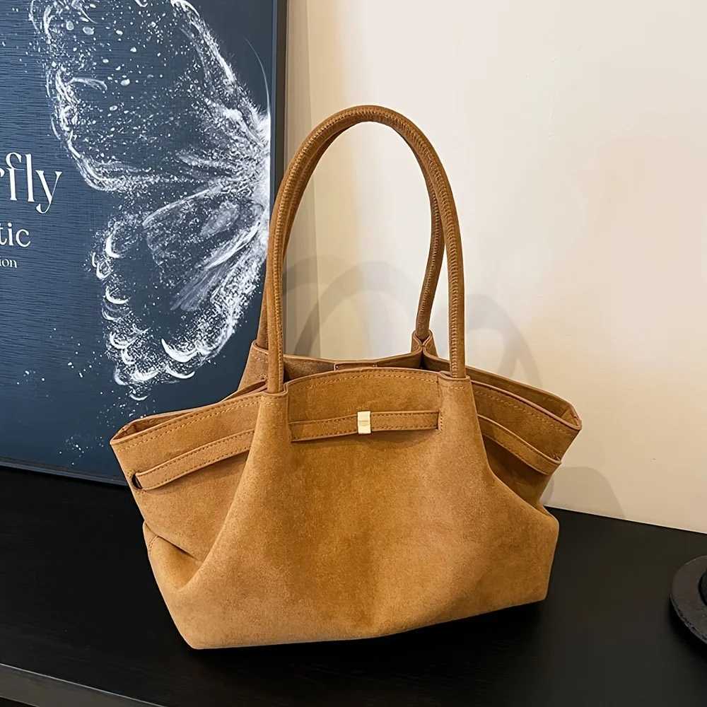 Autumn and Winter Deerskin Veet Underarm Bag Wens New Large Capacity Vintage Tote Bag Fi All-Mahing Five Cmuter Z250514
