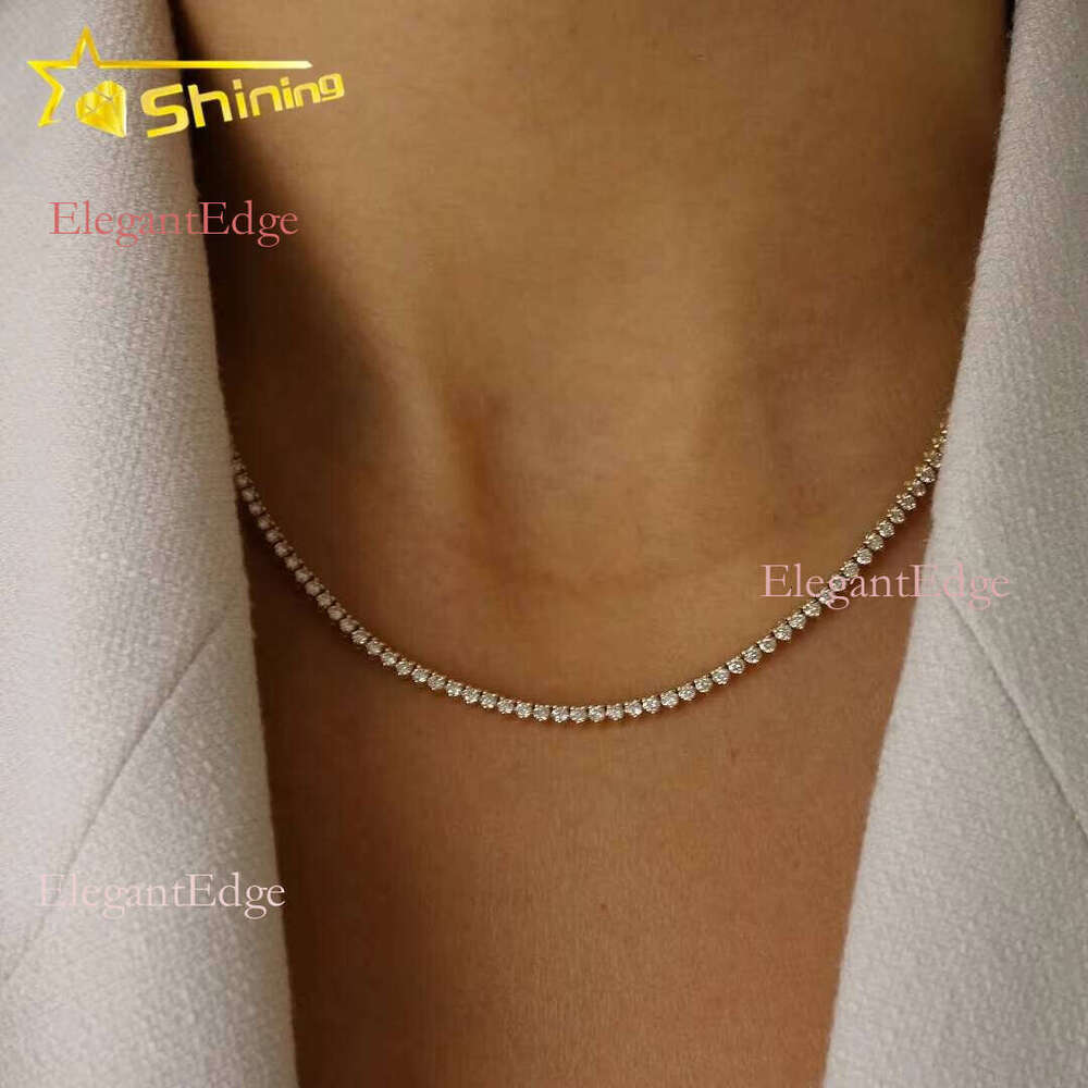 Custom Unisex Class Design Chain Fine Jewelry Iced Out 10K Real Gold VS1 2mm 3mm 4mm Lab Grown Dia Tennis Bracelet
