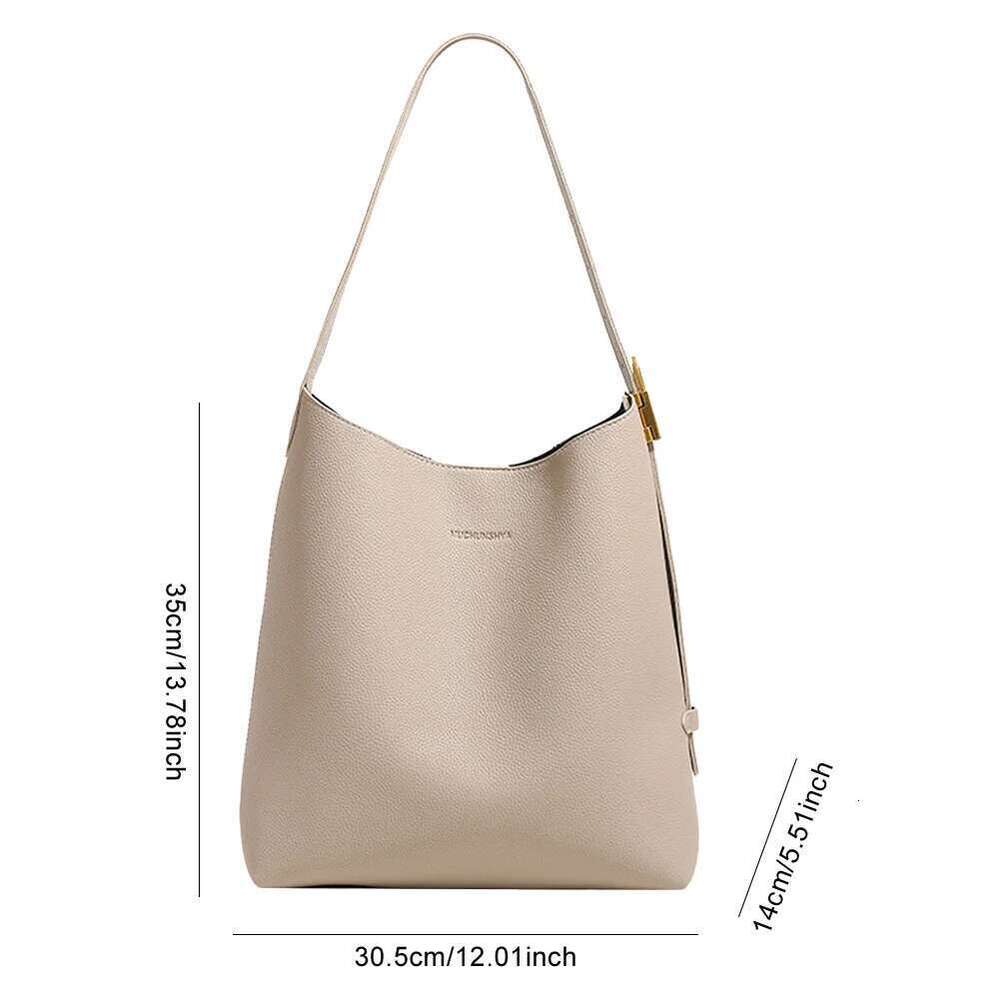Shoulder For Women's PU Leather Bucket Solid Versatile Tote Bag Adjustable Strap Handbag Large Capacity Crossbody Bags