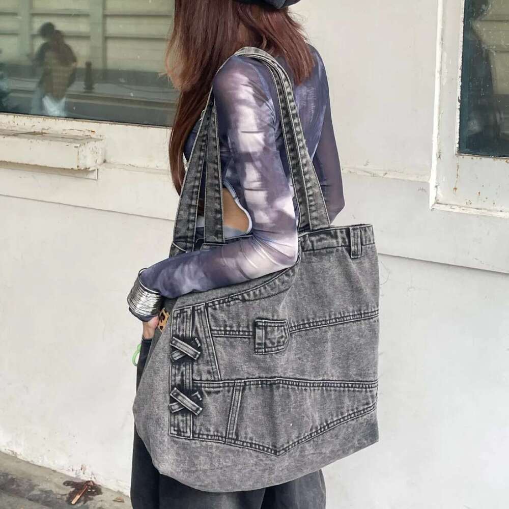 Washed Denim Women Handbag Cowboy Shoulder Bags Large Capacity Designer Ladies Hand Bags Student Commute Big Totes