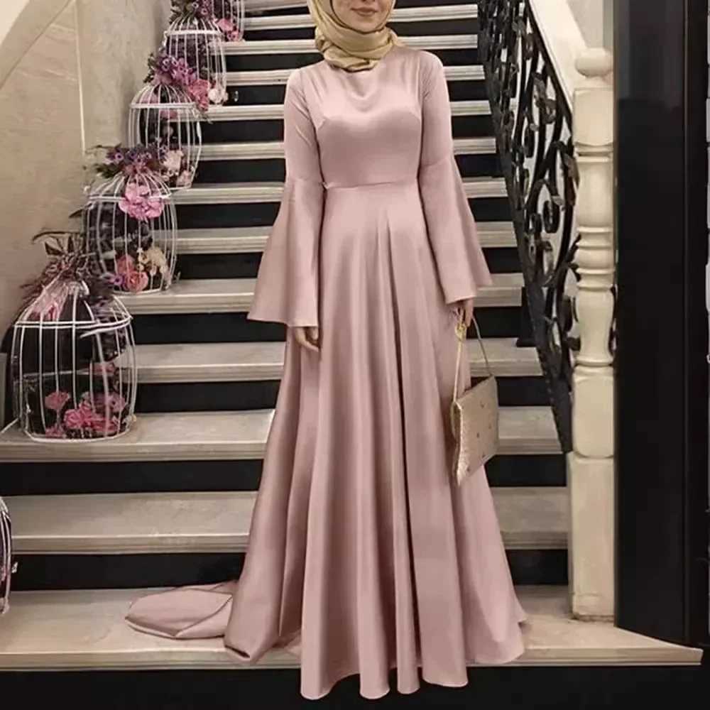 2025 New Fashion Womens Evening Dress O Neck Long Slve High Waist Spliced Folds Elegant Midi Dresses Female New Clothing X250514