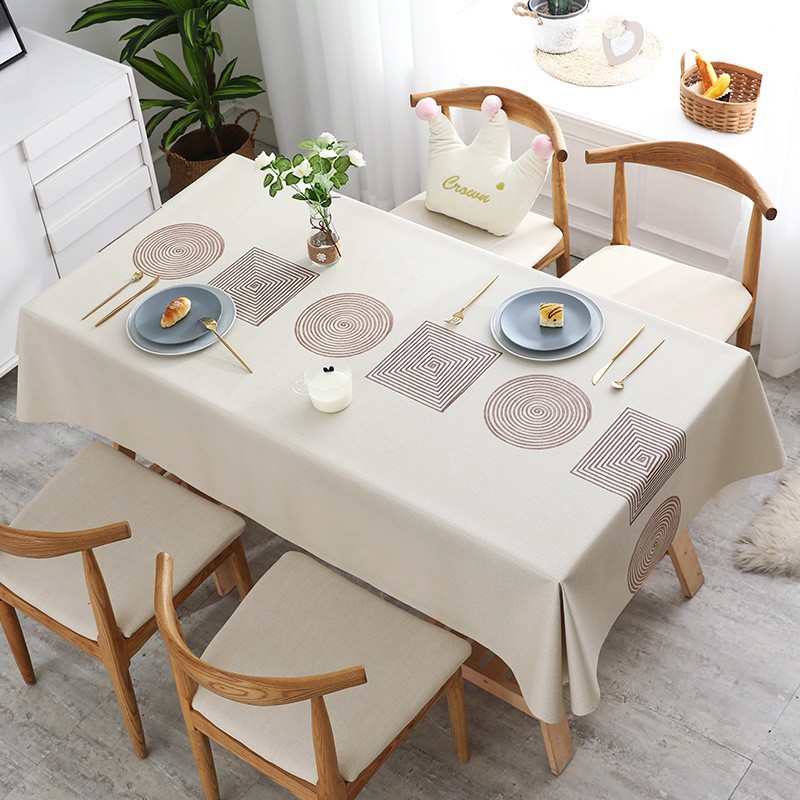 A0900 Nordic style tablecloth waterproof and scalding PVC coffee table mat rectangular household thickened tablecloth tablecloth washable and oil-proo