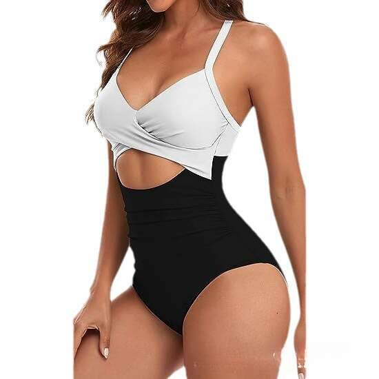 European and American one-piece sexy hollow women's swimsuit backless tight strap bikini 2025 new casual versatile fashion clothing