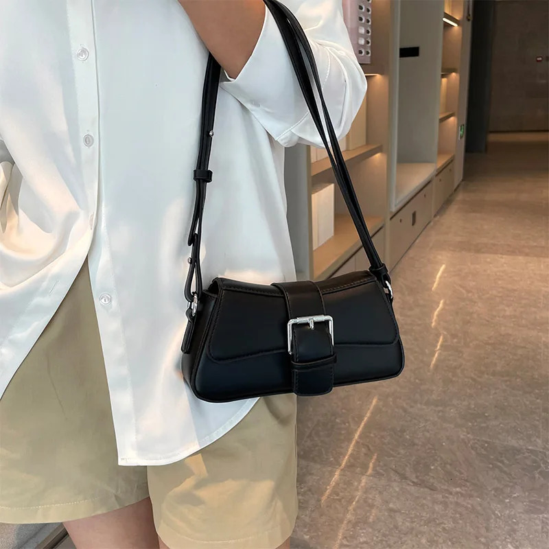 Solid color Leather Crossbody Bags For Women y Underarm Shoulder Bag Fashion Trend Womens ner Handbag and Purse 250514