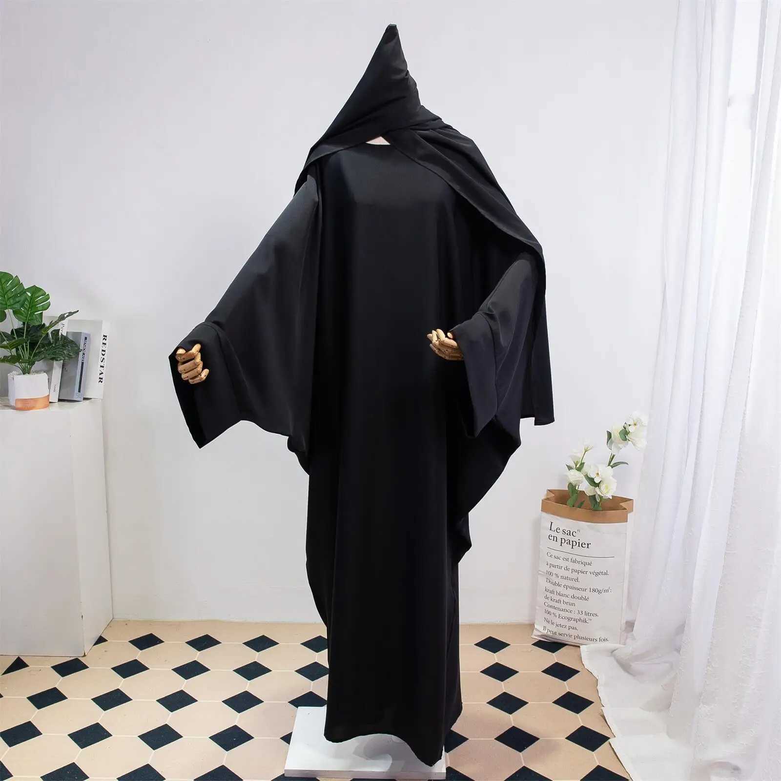 Two Pieces Muslim Abaya Women Jilbab Islamic With Hijab Clothing Dubai Saudi Robe Turkish Modesty Prayer Dresses Loose Kaftans X250514