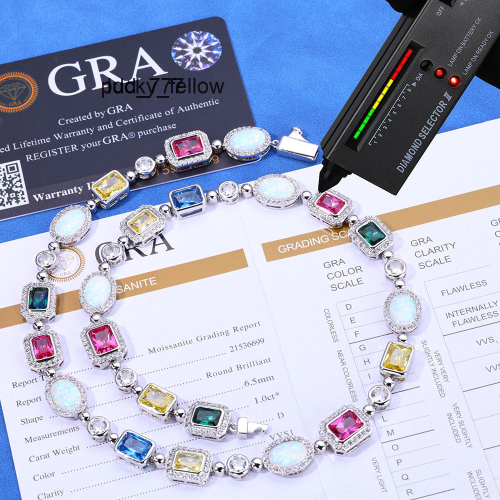 S925 Silver Moissanite Women High End Clavicle Chain Necklace Customizable Colorful Gemstone Jewelry Gift