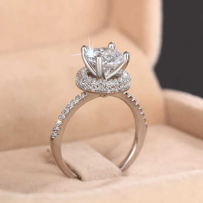 925 Sterling Silver Engagement Rings for Girlfriend rs AA Crystal CZ Proposal Rings High-quality Jewelry for WomenXJ250514