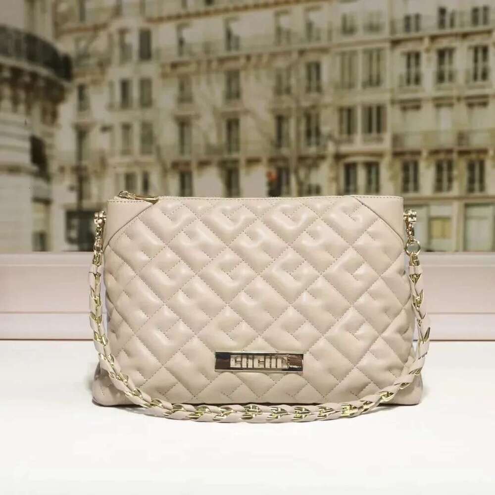 CH Metal Leather Tote Brand Designer Women's Bags Fashion Shoulder Bag Square Niche Design