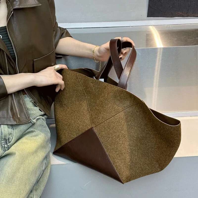 Women Capacity Wing-shaped Handbag Shopping Leather ing Commuter Large Bag Contrast Color Tote Brand Shoulderbag
