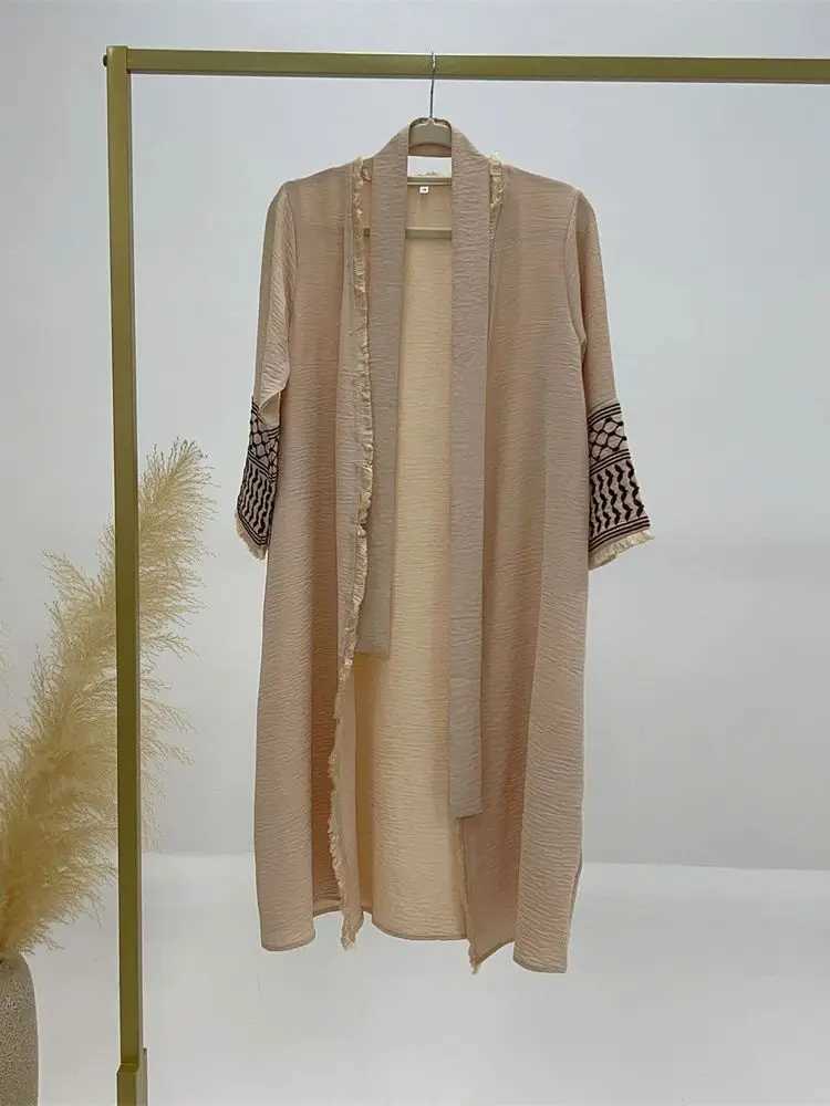 Ramadan Eid Kids Girl Embroidery Kimono Open Abaya Dubai Muslim Islam Kaftan Modest Coat Dress Ka Robe Caftan Marocain Femme X250514