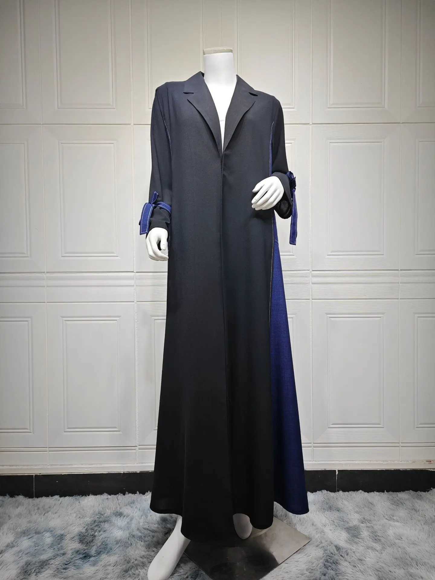 Fashion Bowknot Abayas for Women Muslim Dress Dubai Open Abaya Turkey Kaftan Eid Ramadan Kimono Cardigan Islamic Clothing Robe X250514