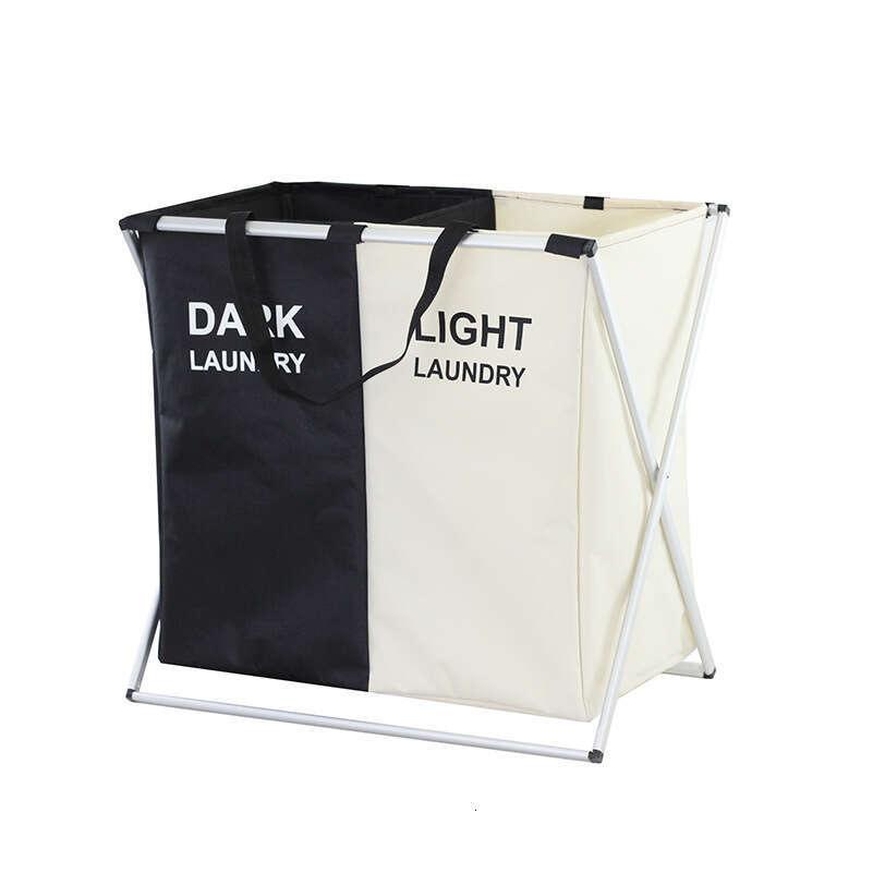 Aluminum frame foldable three grid aluminum tube storage rack Oxford cloth home dirty clothes basket